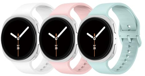 DMVEIMAL 3Pcs Weiches Silikonarmband für Samsung Galaxy Watch 8 Band 44mm 40mm/8 Classic Armband 46mm Herren Damen,Wasserdicht Silicone Sportarmband Ersatzbänder für Samsung Watch 8/8 Classic Strap