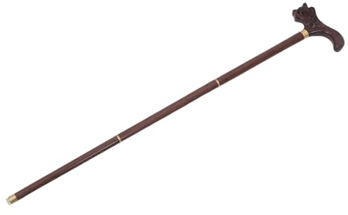 Garneck Bastón de Madera Maciza de ala de Pollo Bastón Decorativo con Cabeza de Dragón Tallada a Mano de 3 Secciones de 86 CM para Senderismo y Apoyo para Personas Mayores