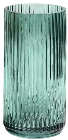 Vaso di Vetro Decorativo 1 Pezzo Verde per Fiori Secchi | Stile Fresco e Semplice, per Soggiorno e Regalo Inaugurazione Casa, Finitura Chic Verde