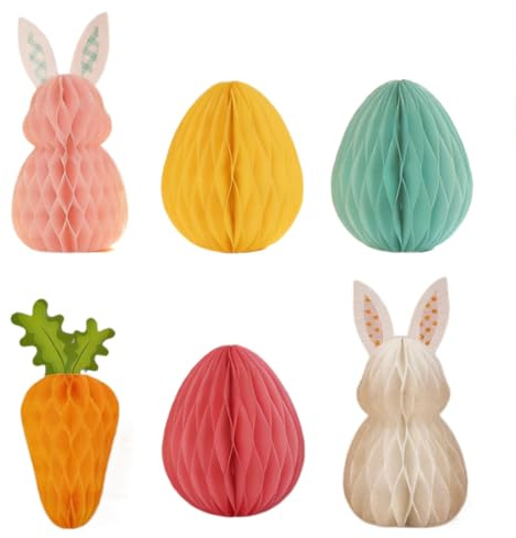 YUZNA 12 piezas de decoración de Pascua reutilizable para colgar, adornos colgantes de huevo de pascua, decoración hogar pascua, material de papel, temática de primavera