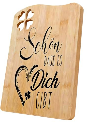 Geburtstagsgeschenk für Frauen Bambus Schneidebrett,Schneidebrett mit Gravur Schön dass es Dich gibt,Geschenke für Frauen,Dankeschön Geschenke OJubiläum für Beste Freundin Frau Schwester Geburtstag