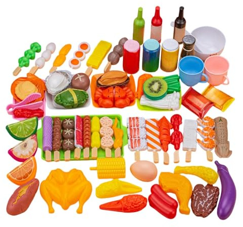 Giwuence Spielzeuggrill für Kinder - Realistisch, Bunt, Vollständig und Lehrreich.Tun-als-ob-Spielzeug Barbecue Grill Set - für Kindergartenkinder sowie und Mädchen, Töchter Söhne.