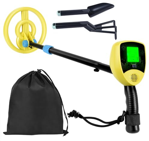 FIVAVA Détecteur de métaux pour enfants, haute précision et écran LED, léger et portable avec longueur réglable, kit de démarrage pour enfants de 3 à 12 ans, pour garçons et filles