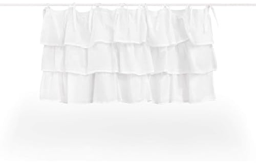 AT17 Mantovana Shabby Chic con Balze Etoile Basic Collection 140 x 60 cm Colore Bianco