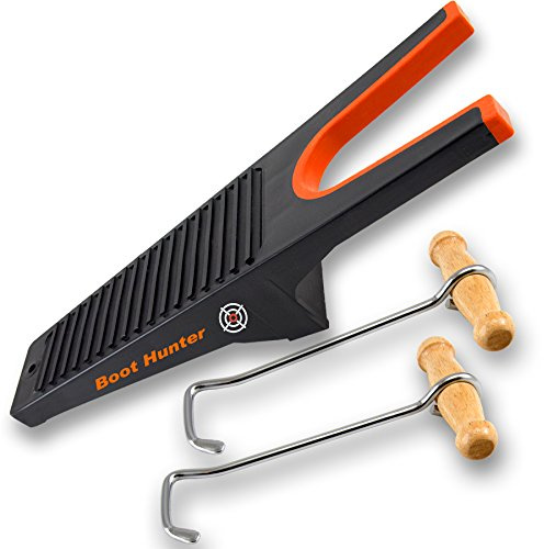 Southwestern Equine Boot Hunter - Boot Puller Jack Hunter Orange, Raspberry &Turquoise (Orange with Hooks)