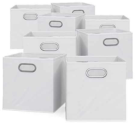 Vicco Boîte pliante, Blanc, 30 x 30 cm Jeu de 8 pièces