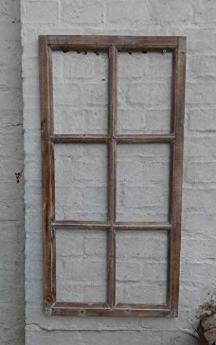 Deko-Impresion Fenster Sprossenfenster Bilderrahmen Wanddekoration Holz braun 85 x 43