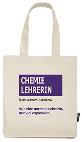 clothinx Tasche als Geschenk für Lehrerinnen und Lehrer | Bio und Fair Zertifizierte Rohware | Viele Fächer zur Auswahl | Schöne Geschenkidee zur Verabschiedung, Referendariat oder zum Geburtstag