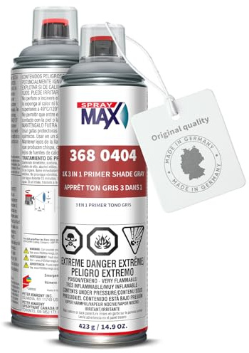 SprayMax 1K 3 in 1 Primer Gray | All-in-One Primer, Filler & Sealer for Metal, Aluminum & Plastics | High Filling Power, Fast-Drying & Easy Sanding | Automotive Spray Paint | 14.9 oz