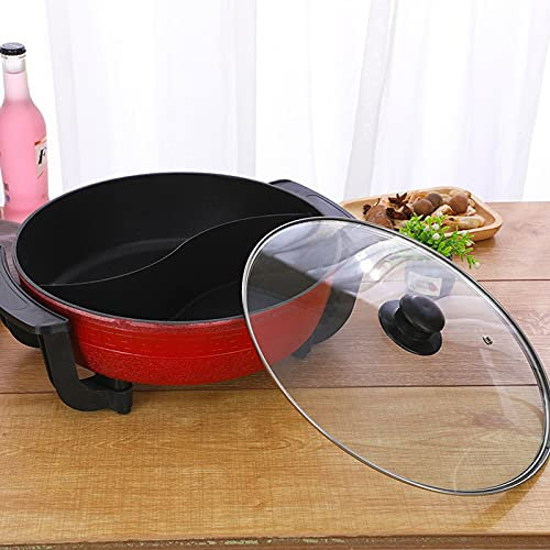Hot Pot Twin Yin Yang Hotpot - Poêle multifonction électrique à induction - Outil de cuisine - Casserole anti-adhésive - 6 l