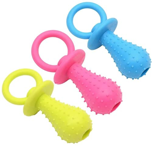 U-K Giocattoli per cani e gatti, ciucci per animali domestici, giocattoli per cuccioli, cane, gatto, ciucci molari, giocattoli per la pulizia dei denti con campanello allinterno (colore casuale) Dura