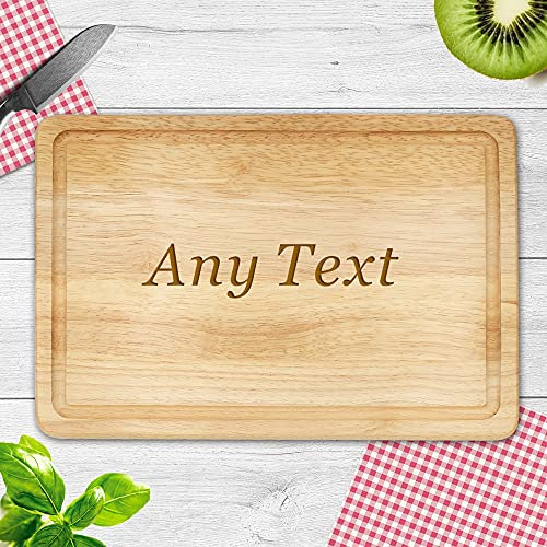 Personalised Chopping Board Cheese Board Oak Wooden Cutting Board Custom Gift for Couple Engagement Wedding Anniversary Mothers Day Christmas Birthday (Any Text)