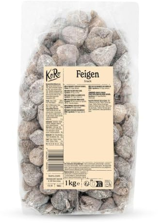 KoRo - Fichi secchi | 1 kg - Ricco di fibre - Essiccati delicatamente - Ideale come spuntino al naturale, nel muesli o nell’insalata