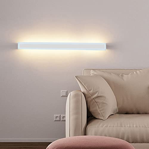 VOMI Außenlampe Wand LED Wandleuchten Aussen Innen Weiß Warmweiss 3000K Wasserdicht IP65 Wandlichte Dekorative Wandlampe Moderne Lange Streifen Wandfluter Garten Schlafzimmer Treppen Warmes Licht,60cm