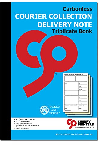 Cherry Carbonless Courier Collection Delivery Note Triplicate Book A5 (148millimetres x 210 millimetres)
