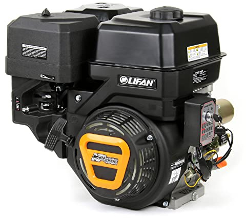 Wiltec LIFAN KP460E Moteur essence – 380 x 500 x 457 mm – 11,5 kW (15,6 CV) – 459 ccm – 4 temps, 6,5 L, 25,4 mm – OHV, 10:1 – Monocylindre Lanceur électrique – pour Plaque vibrante et Engin Chantier