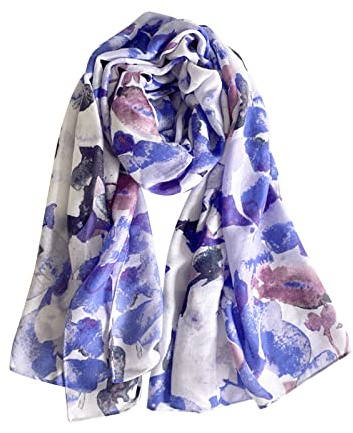 LumiSyne Echarpe à Chevrons Femme Fleurs Papillon Imprimé Echarpe En Coton Long Doux Foulard Légère Châle De Protection Solaire Etoles Printemps Été Plage