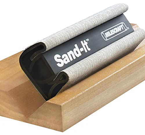 Milescraft 1622 - Sand-It Schleifblock für verschiedene Oberflächen Schleifen Sie flache, konkave, konvexe und runde Oberflächen oder passen Sie in enge Räume. Akzeptiert jedes ¼ Blatt Schleifpapier,