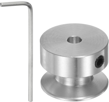 sourcing map Einzelrillen Riemenscheibe Keilriemenscheibe 4mm feste Bohrung 20mm Außendurchmesser Aluminiumlegierung mit Sechskantschlüssel für Bohrmaschine 6mm PU-Rundriemen