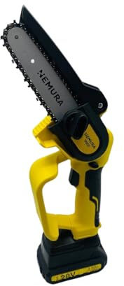 Nemura Mini Tronçonneuse Sans Fil 20V – 1 Batterie Portable 2 Ah Li-ion - Coupe de 12,5cm avec Graissage Automatique - Changement de la chaîne facile et sans outils - Marque Française
