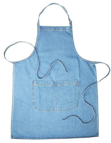 Bronta Mill Denim Apron with Twin Pockets for Men and Women - Chef Work DIY - Light Stonewash