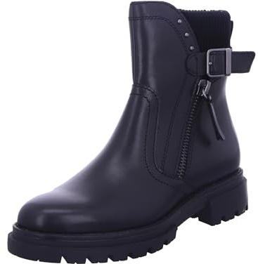 MARCO TOZZI Damen Stiefeletten ohne Absatz mit Lederanteil Winter, Schwarz (Black Comb), 40 EU