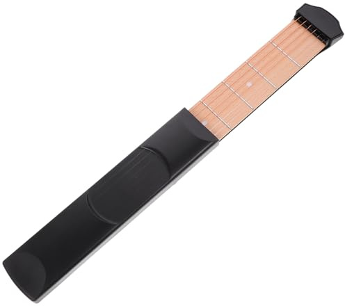Taschengitarren Übungsgerät Schwarz für Gitarrenanfänger | Tragbarer Gitarrenhalstrainer, Übungswerkzeug für Folk Gitarristen, Pp Flanell Papier