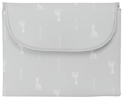 SOPHIE LA GIRAFE MUM - Wickelunterlage für Babys, aus recyceltem Material, wasserabweisend, praktisch und bequem, robust und vielseitig, 40 x 50 cm, Steingrau