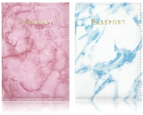 DEZP 2 Pcs Reisepass Organizer Hülle Reisepass Reisepasshülle Passport Holder Reisepasshülle Personalisiert Reisepasshülle Passport Cover Für Damen Herren Reisepass Kreditkarten