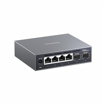 Xikestor Switch Web gestito da 2,5 G, 4 porte RJ45 + 2 porte SFP+ a fibra ottica, switch multi-Gig per NAS con fibra di vetro, alluminio Cooling, Cat5e/6