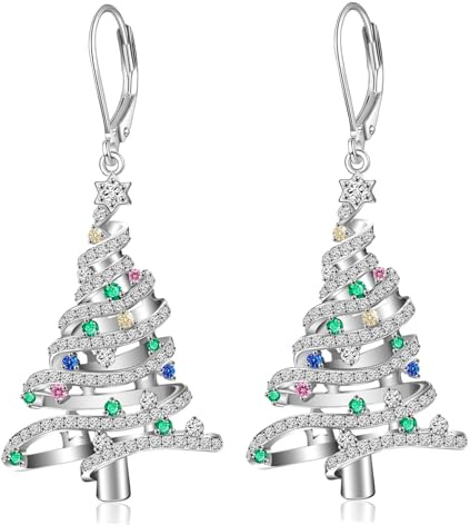 Schneeflocken/Schmetterling/Mondstein Ohrringe für Damen 925 Sterling Silber Leverback Hängende Schneeflocke HängeTropfen Ohrringe Schmuck für Frauen