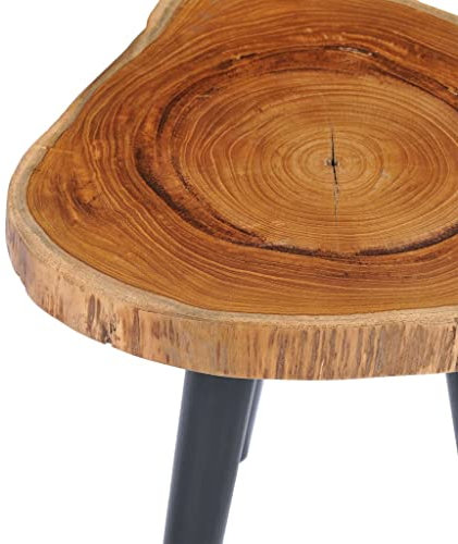 HEFZGDB Couchtisch 40 x 45 cm Teak Massiv Kleiner Couchtisch Sofa Tisch Satztische Fürs Wohnzimmer Beistelltisch Klein für Café Innenhof Balkon Garten