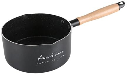 F Fityle Pot à soupe Pot à lait chauffant chauffe-beurre poêle antiadhésive pour petit déjeuner Camping cuisine en plein air RV voyage, Noir
