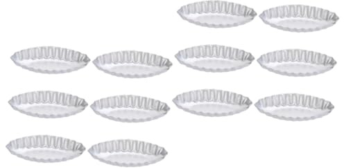 2sets Baking Mold Cake Pan Boat Tart Molds Muffin Cake Mold Tins Cookie Molds Cupcake Maker Cheesecake Food Containers with Lids Boat Shape Tart Mold Pancake Silver Aluminum 6pcs*2