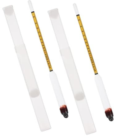 Zerodeko 2sets Misuratore Gradazione Alcolica Gradi Scala Gialla Idrometro per Densità Liquida Kit Completo per Vinificazione Principianti