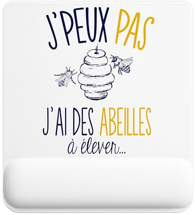 Planetee Tapis de Souris Abeilles Apiculture | Accessoire Bureau Ergonomique - Idéal pour Anniversaire, Collègue, Secret Santa Noël, Fête des Pères et Fête des Mères