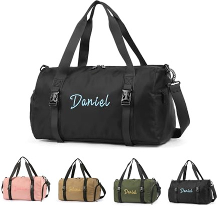 Personalisierte Reisetasche mit Namen – Faltbare Sporttasche Handgepäck für Damen Herren, wasserdichte Weekender Reisetasche groß, Geschenk für Frauen Männer Urlaub Sport Schwimmbad (Stil 9)