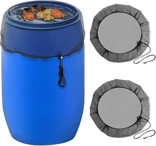 Filet Protection Recuperateur Eau De Pluie, Filet Anti Moustique Pour Recuperateur D Eau, Housse En Maille Pour Tonneau De Pluie, Avec Cordon De Serrage, Protection Contre Les Moustiques Et Les Feuill