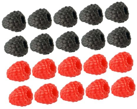 Hemobllo Frambuesas Artificiales Fácil de Transportar 20 Piezas de Plástico Diseño Realista y Ligero para Decoración del Hogar y Oficina