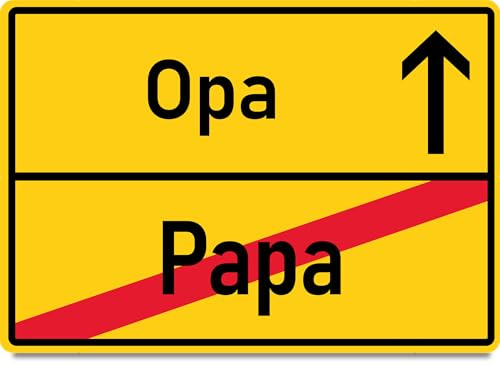 Du wirst Opa Karte Ortsschild Papa - Opa Holzkarte - Geburtstagskarte mit Umschlag stilvolle Karte für Ortsschild, wertschätzender Gruß für enge Verwandte, Grußkarte Familie, Grußkarte fürs