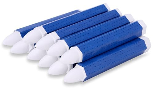 White Tire Marking Crayons – 10-Pack Industrial Wax Crayon Sticks (3.94 x 0.57 Inches), For Marking on Rubber,Leather, Fabric, Wood, Metal, roofing felt and Concrete – Wet & Dry Surface Compatible