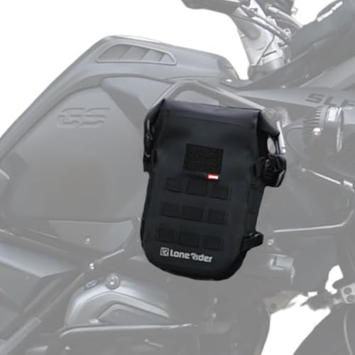 Lone Rider MiniBag 6L Waterproof Motorcycle Crash Bar Bag - with Hypalon MOLLE System, Gated G-Hooks, Cam Buckles - Front Bumper Frame Side Tail Storage - Fits MotoBags, Panniers and Luggage Racks