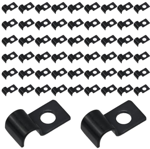 EJRUP 50 Pezzi 2MM U-Fascette Stringitubo,Morsetto per Tubi Morsetti per Tubi Fissaggio per Tubi Collari per Tubi Fermacavi Ferma Cavi Foro Singolo,per Tubi del Gas Tubi Dell'acqua e Cavi
