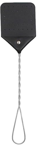 Robuste Fliegenklatsche – 17 Zoll 43 Cm Große Handliche Insektenklatsche, Mückenklatsche, Rostbeständiger Metalldrahtschaft, Bequemer Griff | Traditionelles, Rustikales Design-Insekt Mit Haken Zum Auf