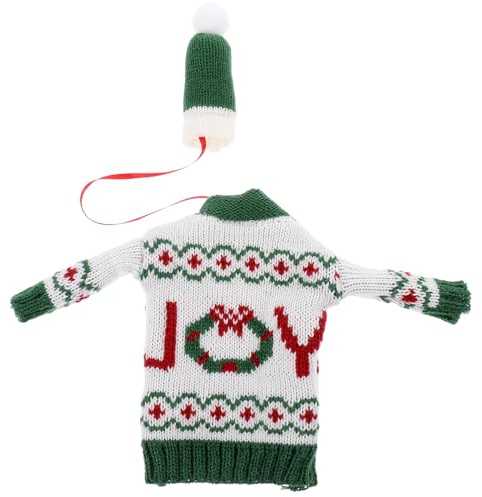 Garneck Housse de Bouteille de Noël Décoration pour Bouteille de Vin Housse Décorative Joli Accessoire de Noël Chapeau