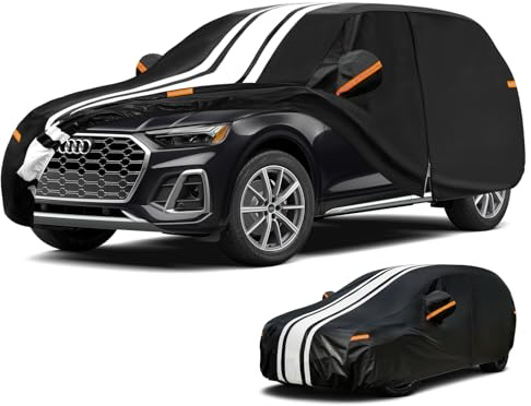 Kayme Telo Copriauto da Esterno, Copertura per Auto Impermeabile Anti UV Vento Antipolvere con Salvietta. Compatibile con Audi Q5, X3/X4, GLC, Model Y, RAV4 Etc. (SUV/4x4 da 465 a 485 cm)