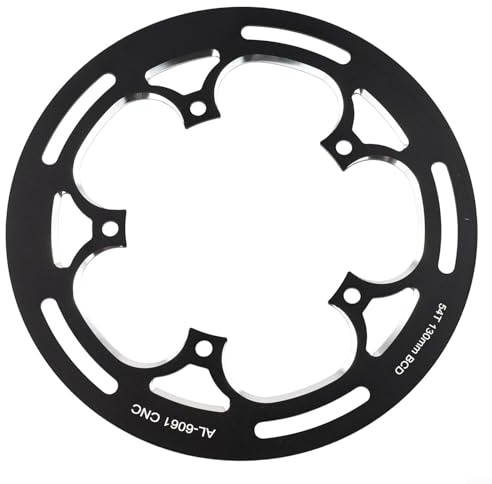 Bike Chainring Guard For BCD 130Mm 50-54T Single Chainring Scratch, Aluminum Bike Chain Ring Guard For Road Or Cycling(Black)