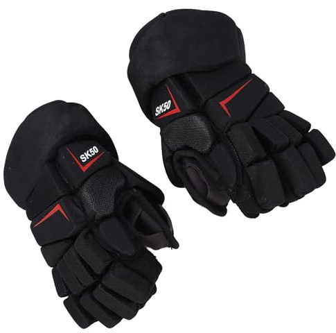 BONKZEBU Ishockeyhandskar, 1 par Ungdomshockeyhandskar, Rullhockeyhandskar med Extra Stoppning Böjda Tummar och Andningsbar Nätdesign Inom Hockeysporter (10 tum)