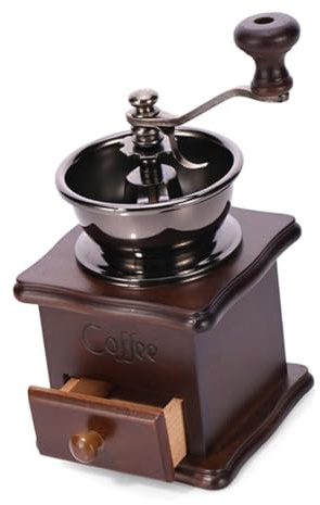 Alasum Macinacaffè Manuale in Legno e Metallo, Facile da Usare per Caffè Macinato Fine, per Casa e Ufficio, Design Portatile e Resistente