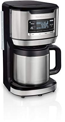 Hamilton Beach Programmable Front-Fill Coffee Maker with Thermal Carafe (46391), 12 Cup Capacity, Black and Stainless